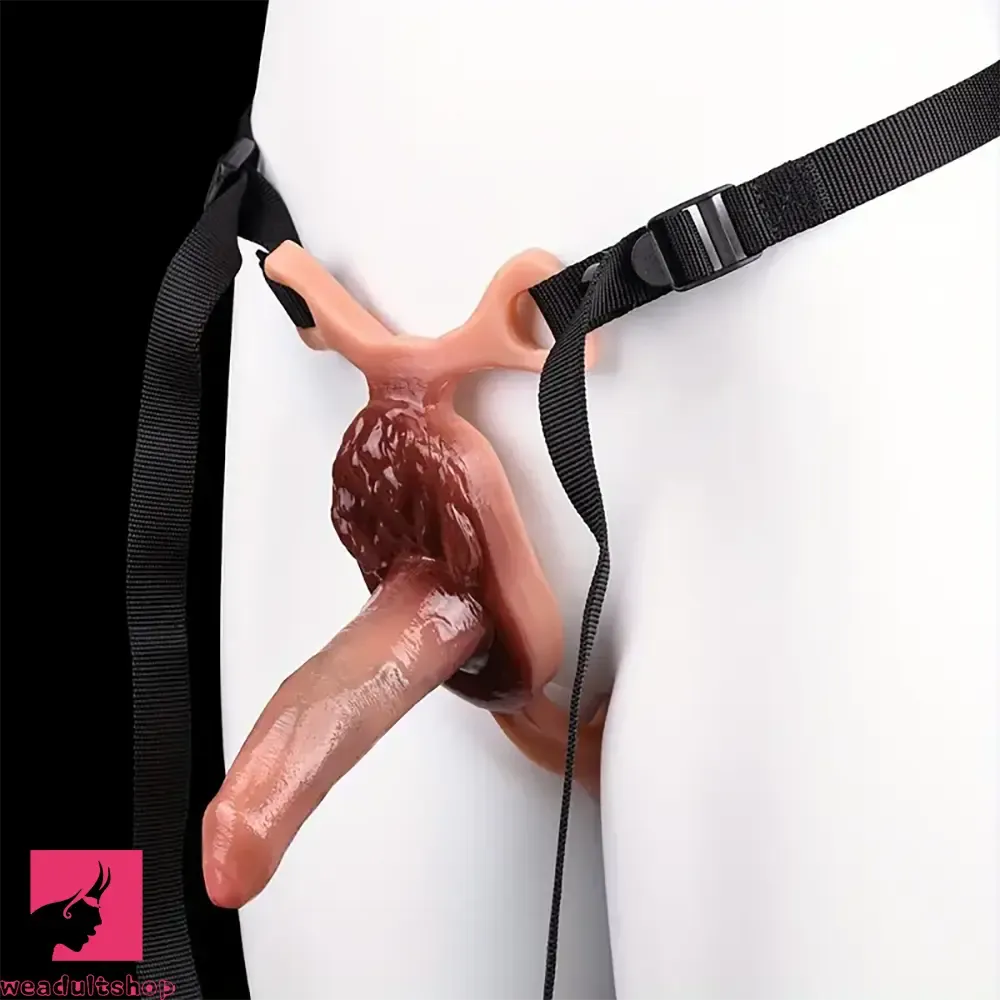 6.18in Silicone Soft Uncut Real Lifelike Strap on Female Anal Real Dildo