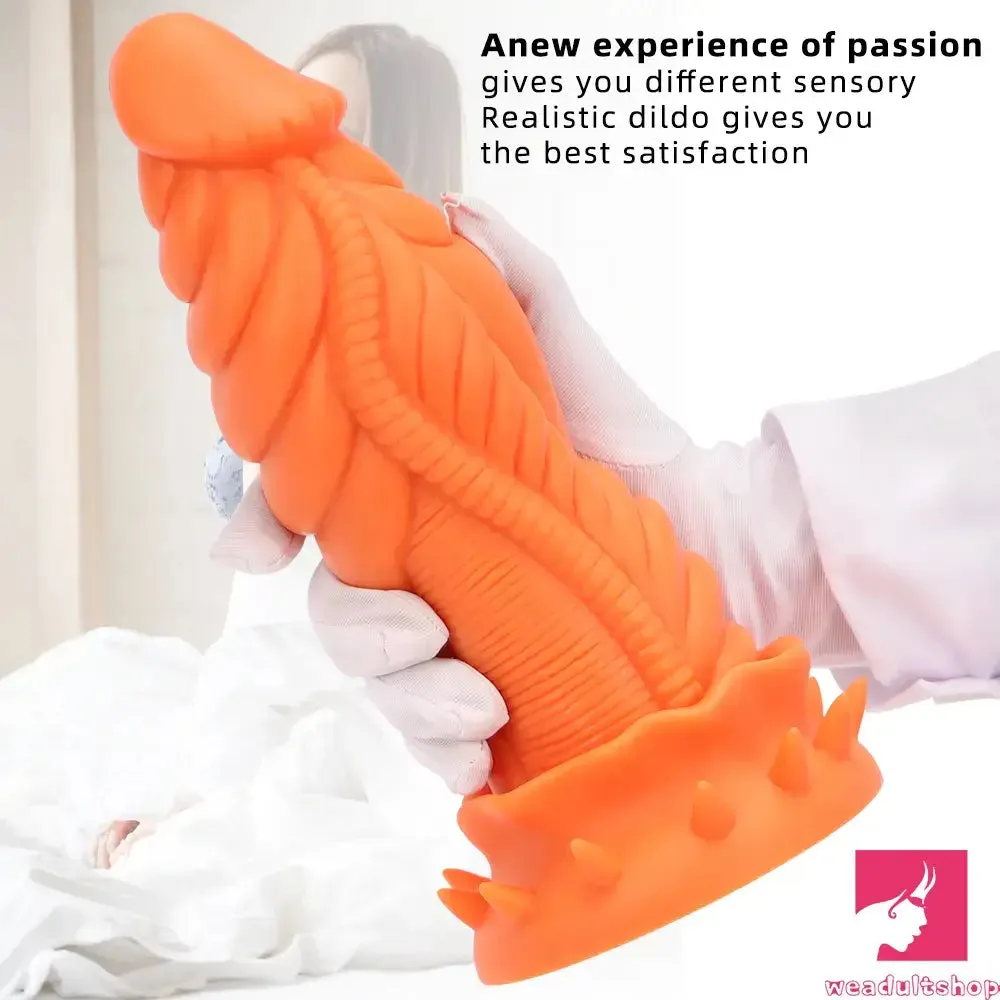 7.87in 10.43in 12.6in Fantasy Silicone Flexible Big No Eggs Dragon Dildo