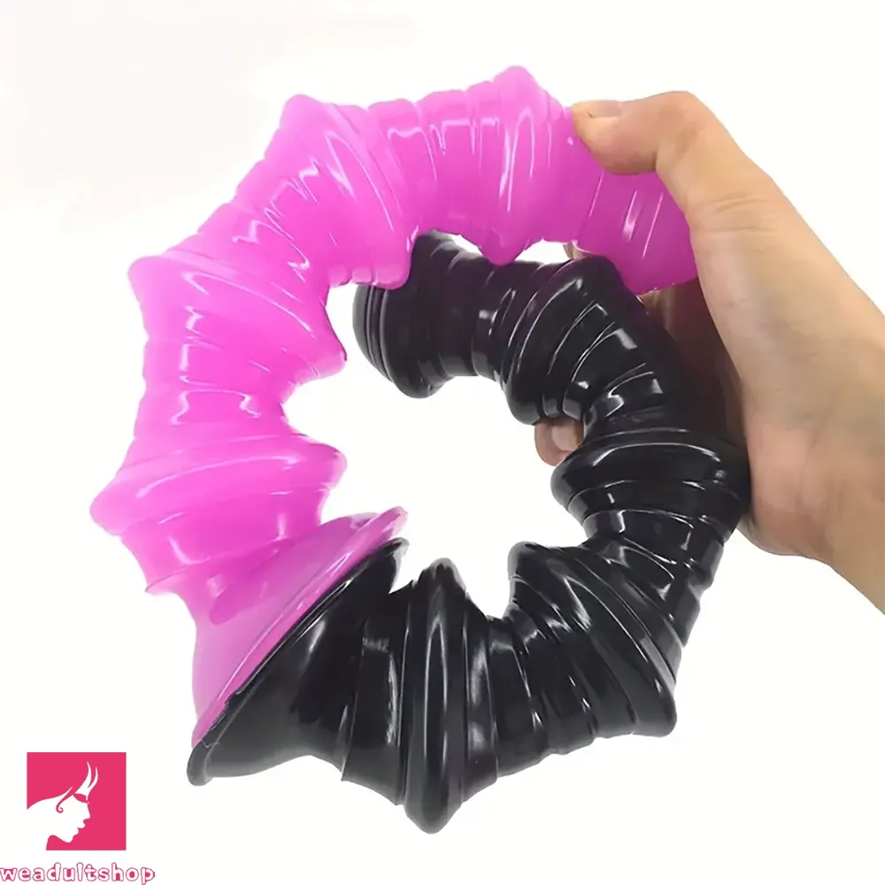 8.5in Ribbed Anal Plug PVC Dildo Big Anus Expansion Women Love Toy