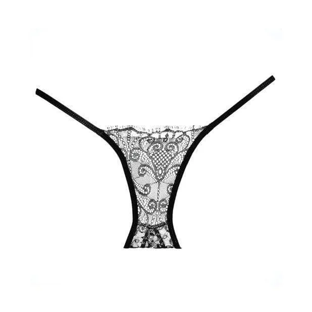 Allure Lingerie - Adore Lace Enchanted Belle Crotchless Panty O/S (Black)