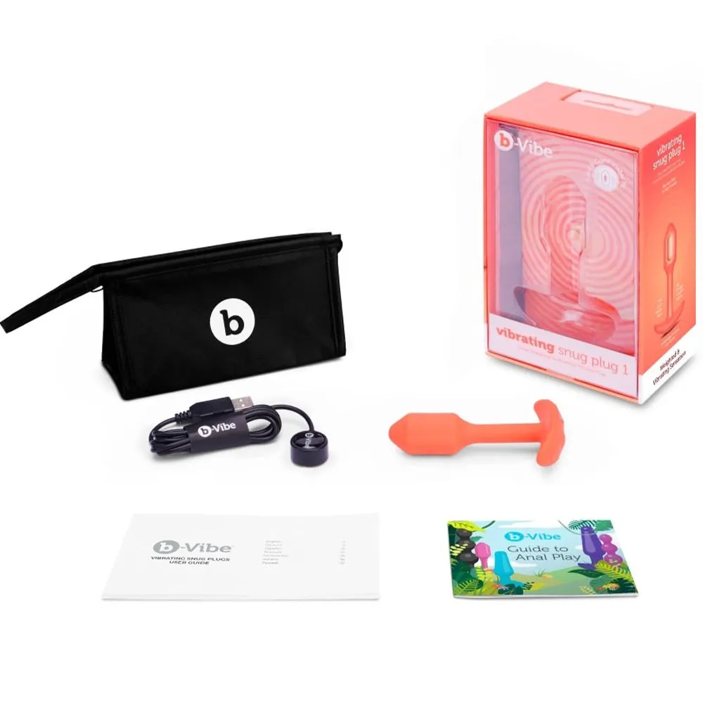 B-Vibe Vibrating Snug Plug 1 Orange Anal Vibrator Prostate Massager Sex Toy