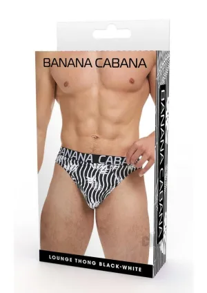 Banana Cabana Thong Sm/md Blk/wht