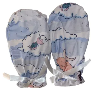 Blue Good Night Bear Adult Mittens