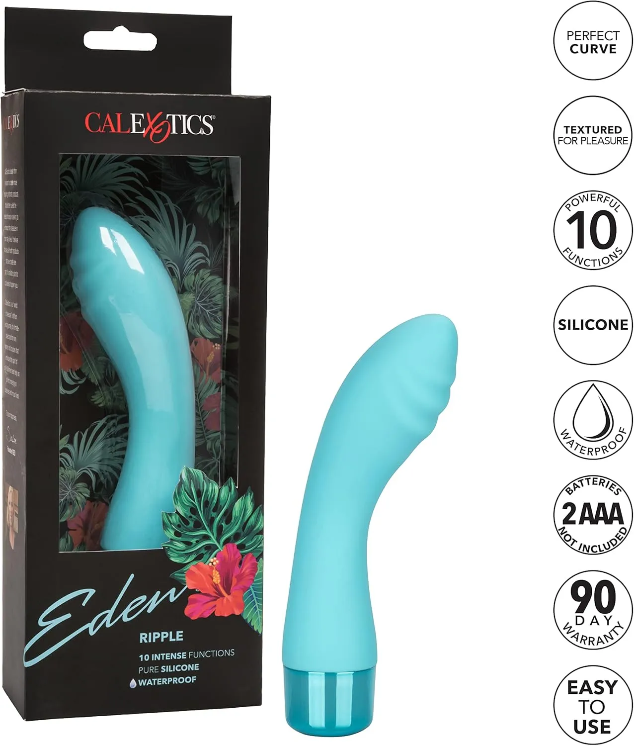 CalExotics Eden Ripple Blue Silicone Vibrator