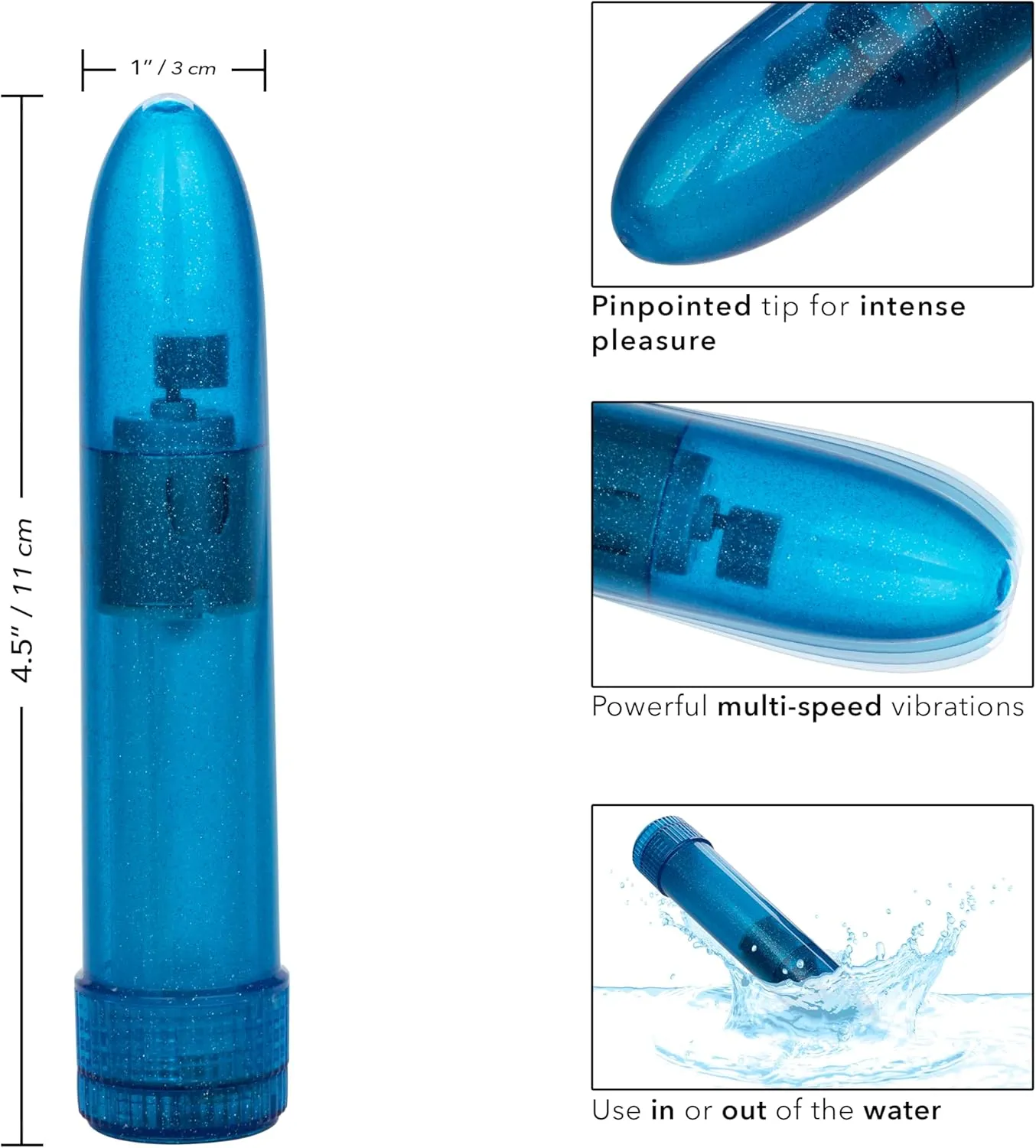 Calexotics Shane's World Sparkle Vibe Blue Vibrator
