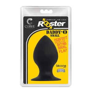 Curve Toys Rooster Daddy-O Small Silicone Anal Plug with Suction Cup Black