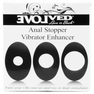 Evolved Vibrator Enhancer Silicone  - 3-Pack: Small. Medium. Thick Black