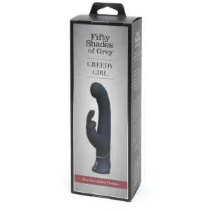 Fifty Shades of Grey - Greedy Girl Real Feel Rabbit Vibrator (Grey)