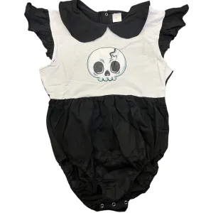 Goth Skull Cotton Collared Bodysuit