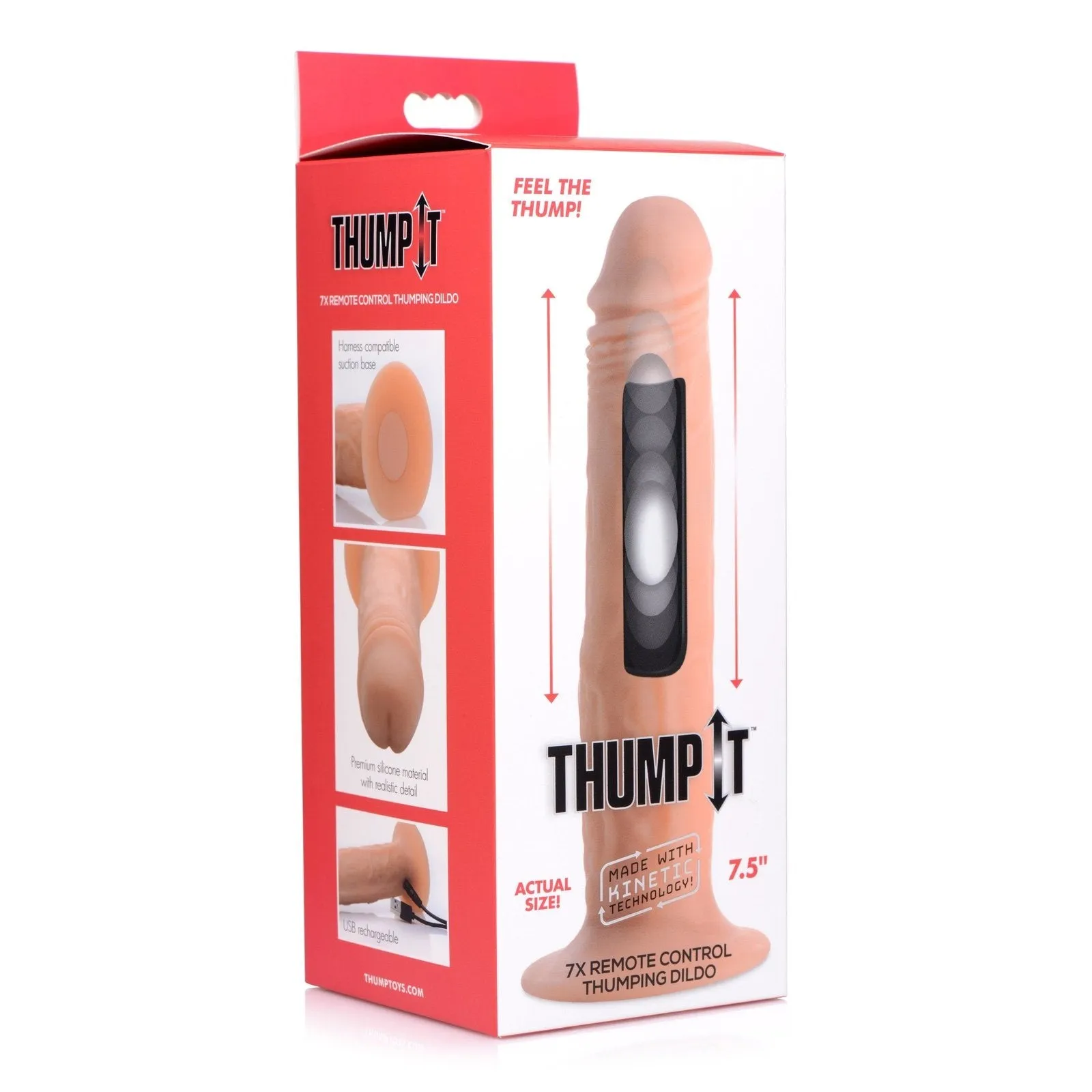 Kinetic Thumping 7x Remote Control Dildo