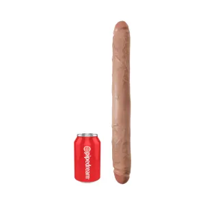 King Cock 16 Thick Double Dildo - Tan