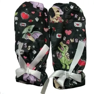 Love Dinosaur Black Adult Mittens