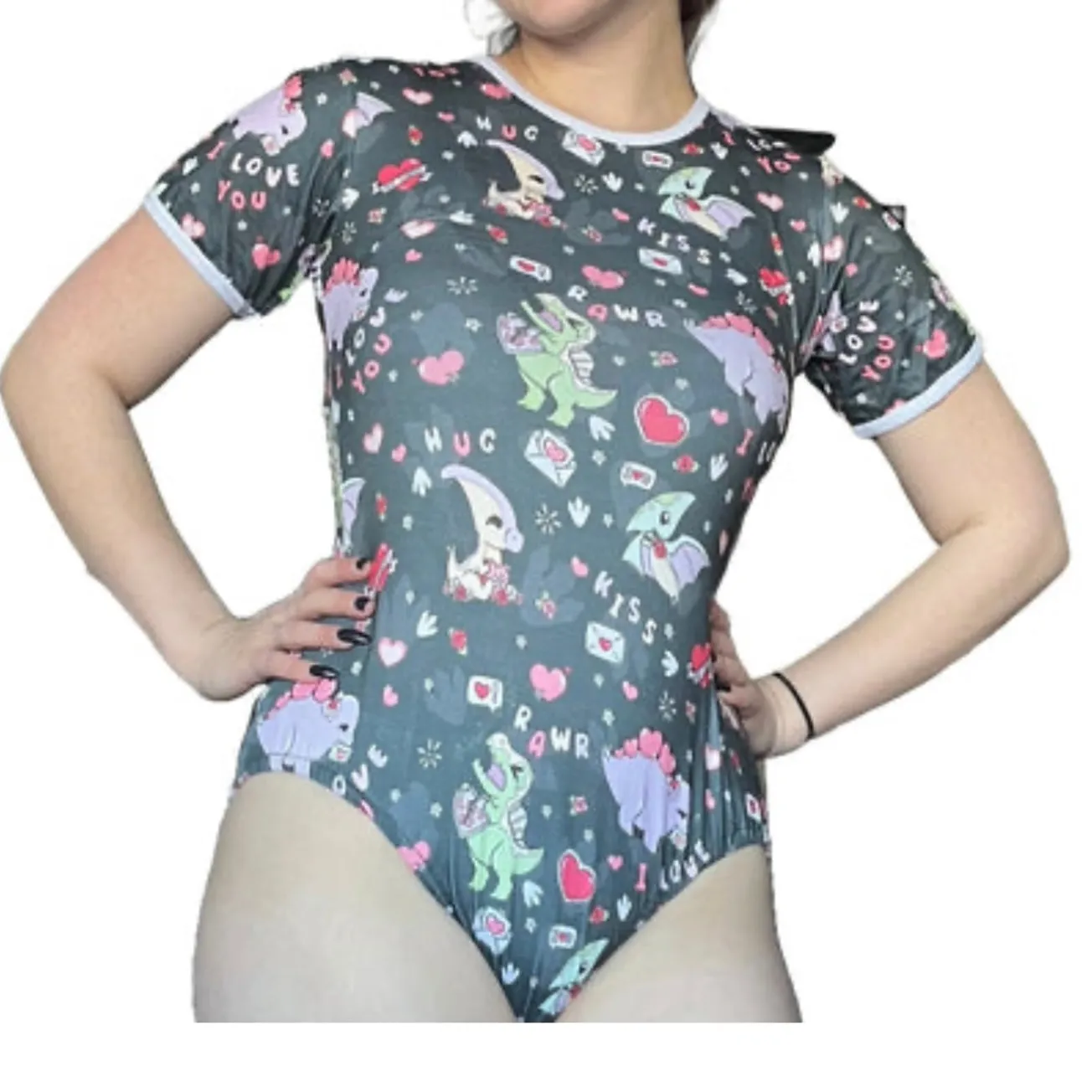 Love Dinosaur Black Bodysuit