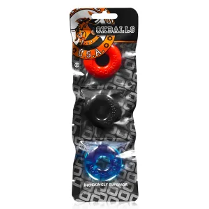 OxBalls Ringer. 3-Pack Of Do-Nut-1. Small. Multicolor