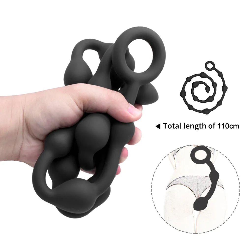 Pull Beads G-spot Back Court Stimualtion Long Anal Plug For Women Gay