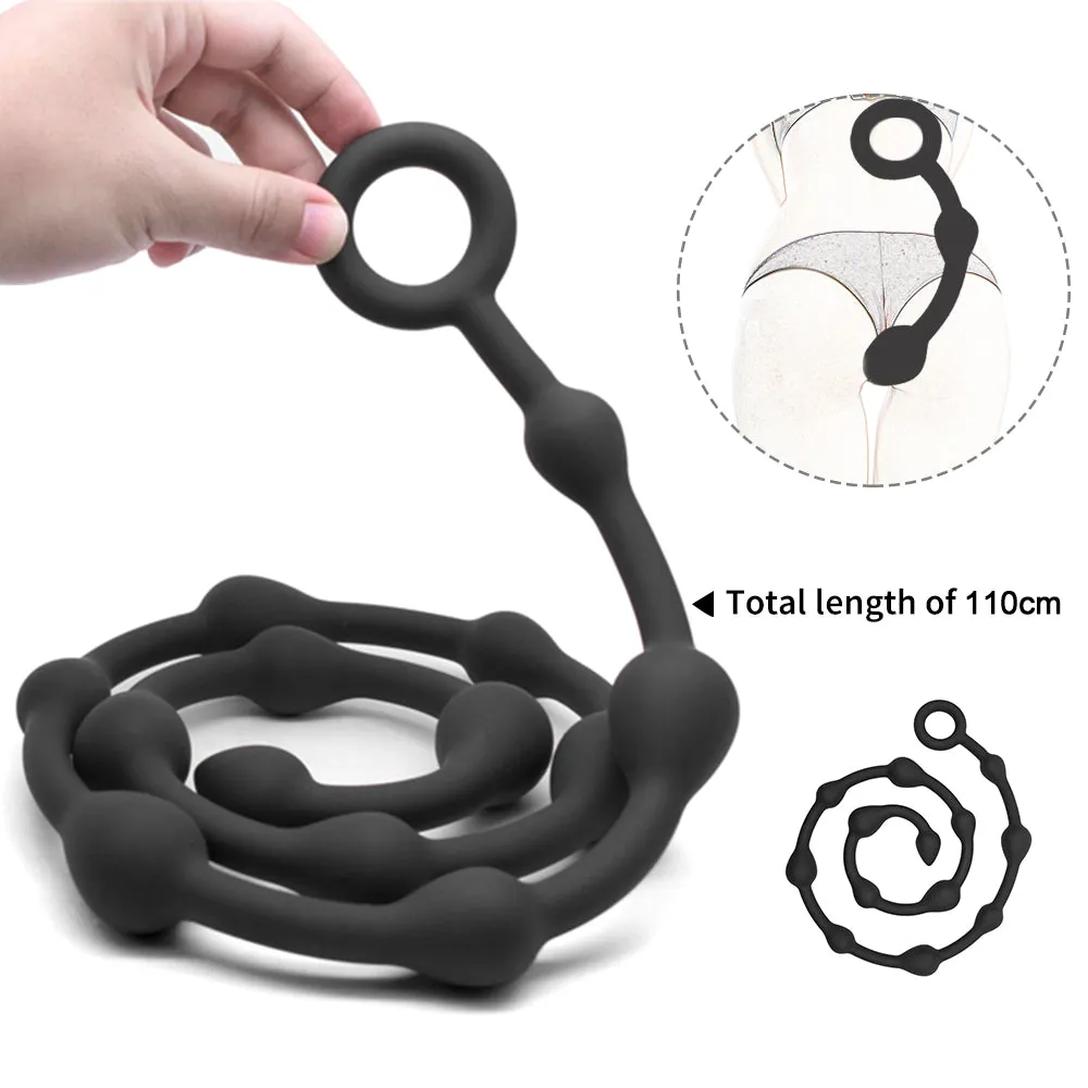 Pull Beads G-spot Back Court Stimualtion Long Anal Plug For Women Gay