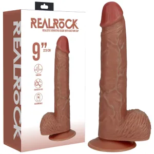 REALROCK 23cm Vibrating Cock   Balls - Tan