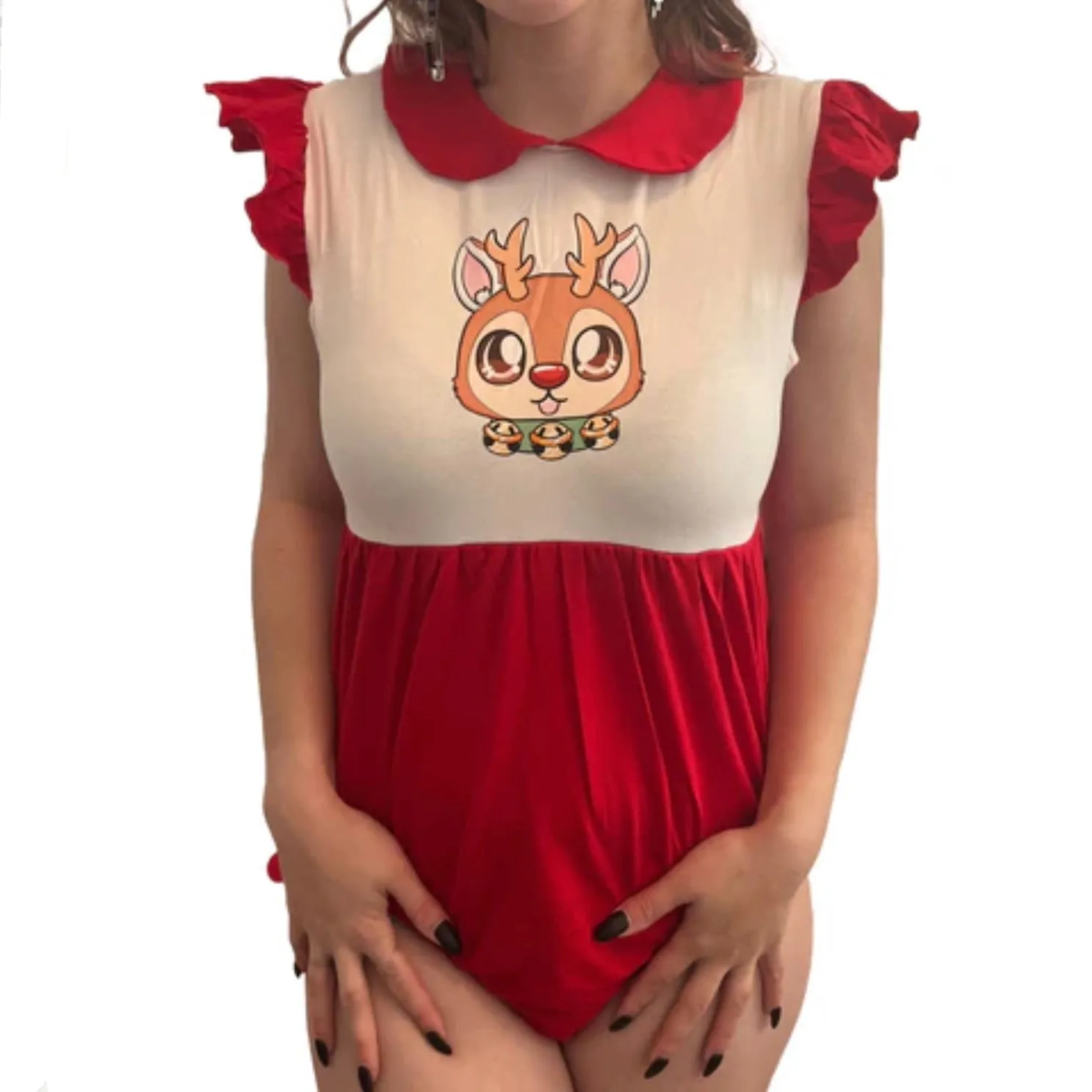 Reindeer Cotton Collar Bodysuit
