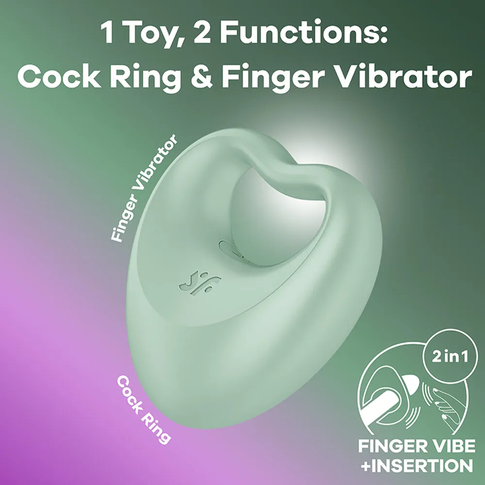 Satisfyer Perfect Pair 3 2-in-1 Finger Vibrator   Cock Ring Couples Sex Toy