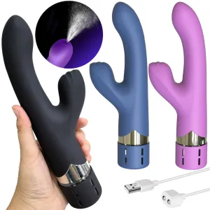 Squirting G Spot Rabbit Vibrator Ejaculating USB Vibe Dildo Couples Sex Toy