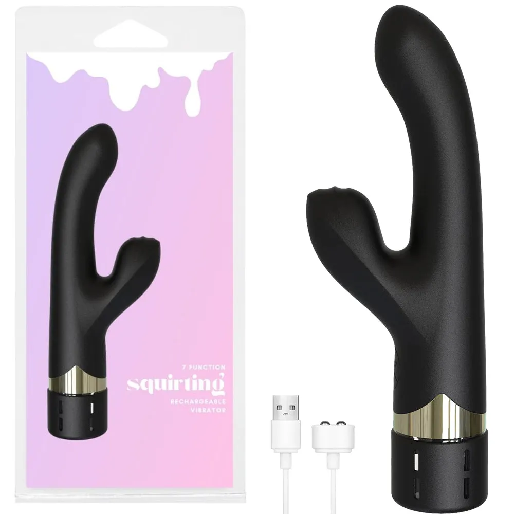 Squirting G Spot Rabbit Vibrator Ejaculating USB Vibe Dildo Couples Sex Toy