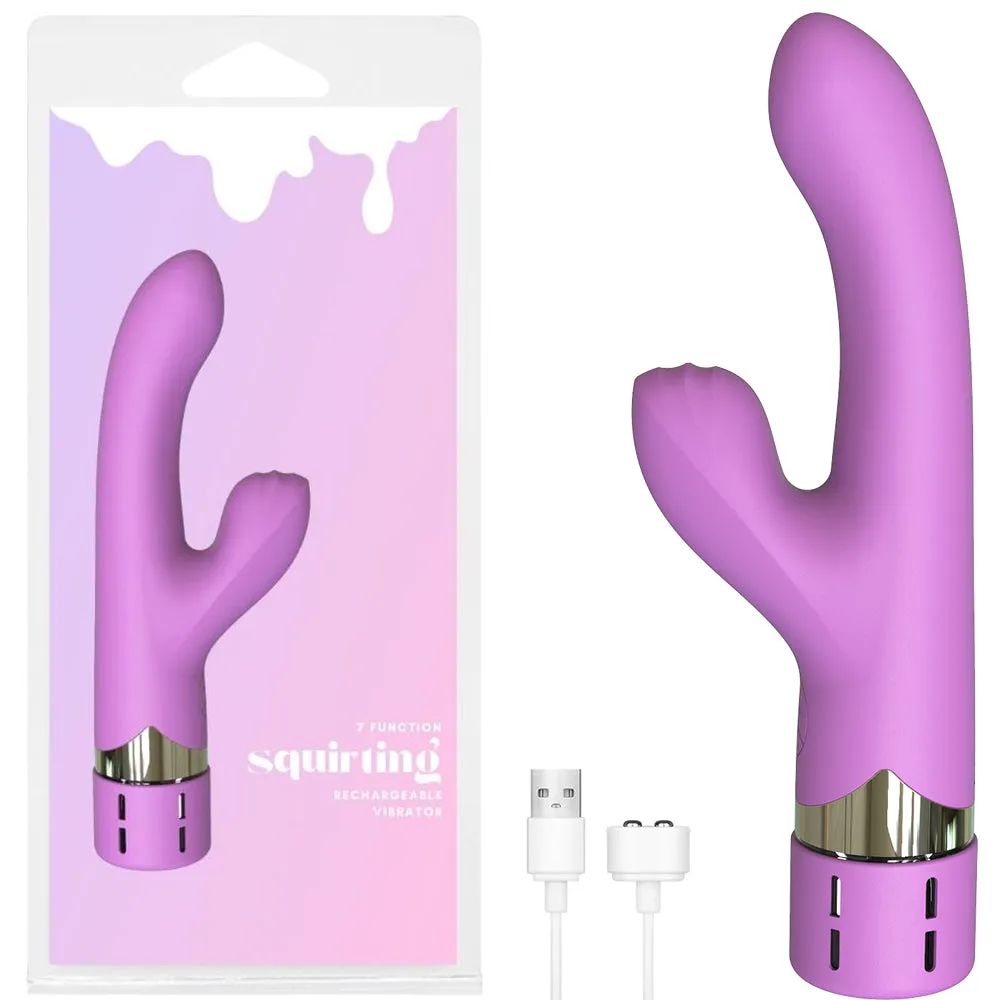 Squirting G Spot Rabbit Vibrator Ejaculating USB Vibe Dildo Couples Sex Toy