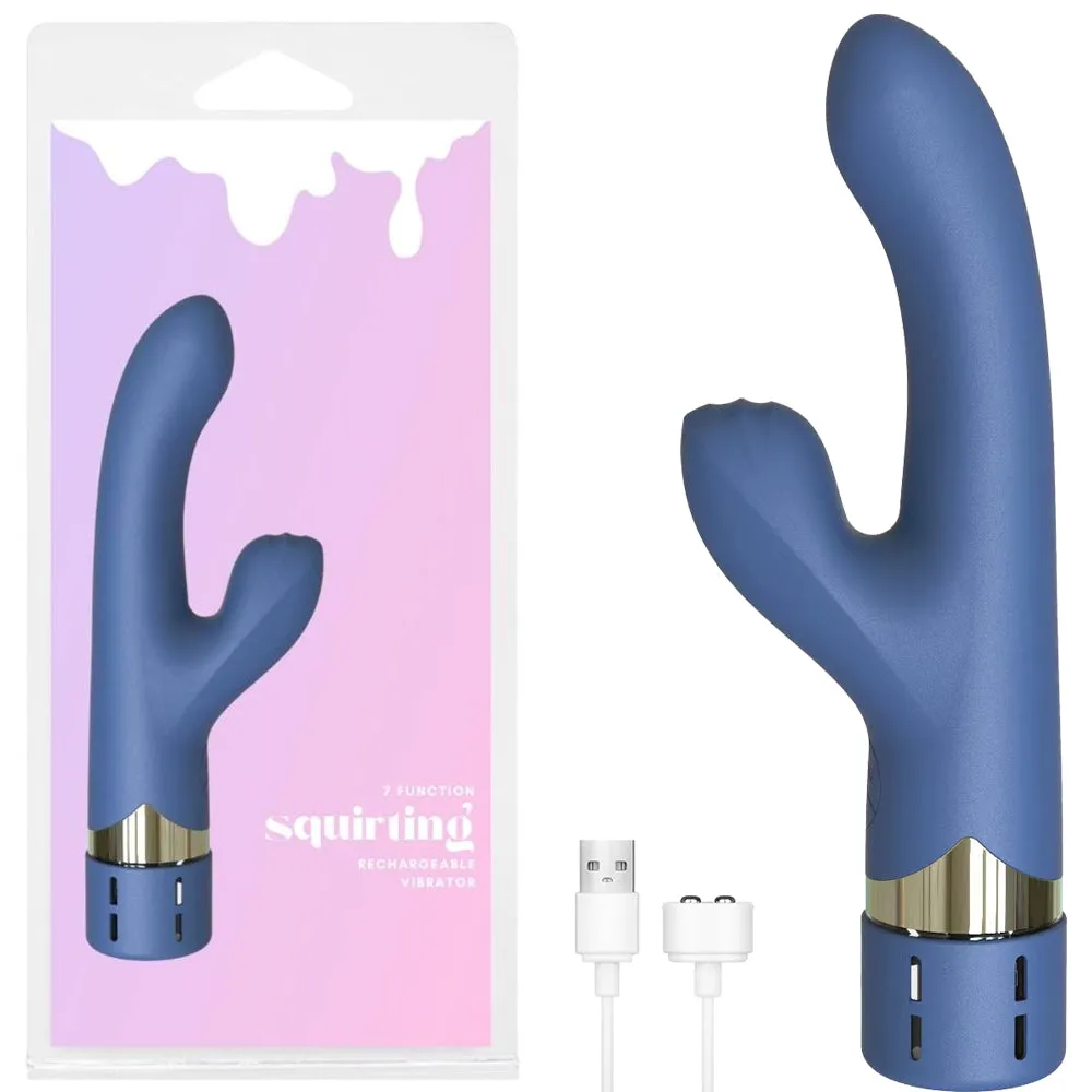 Squirting G Spot Rabbit Vibrator Ejaculating USB Vibe Dildo Couples Sex Toy