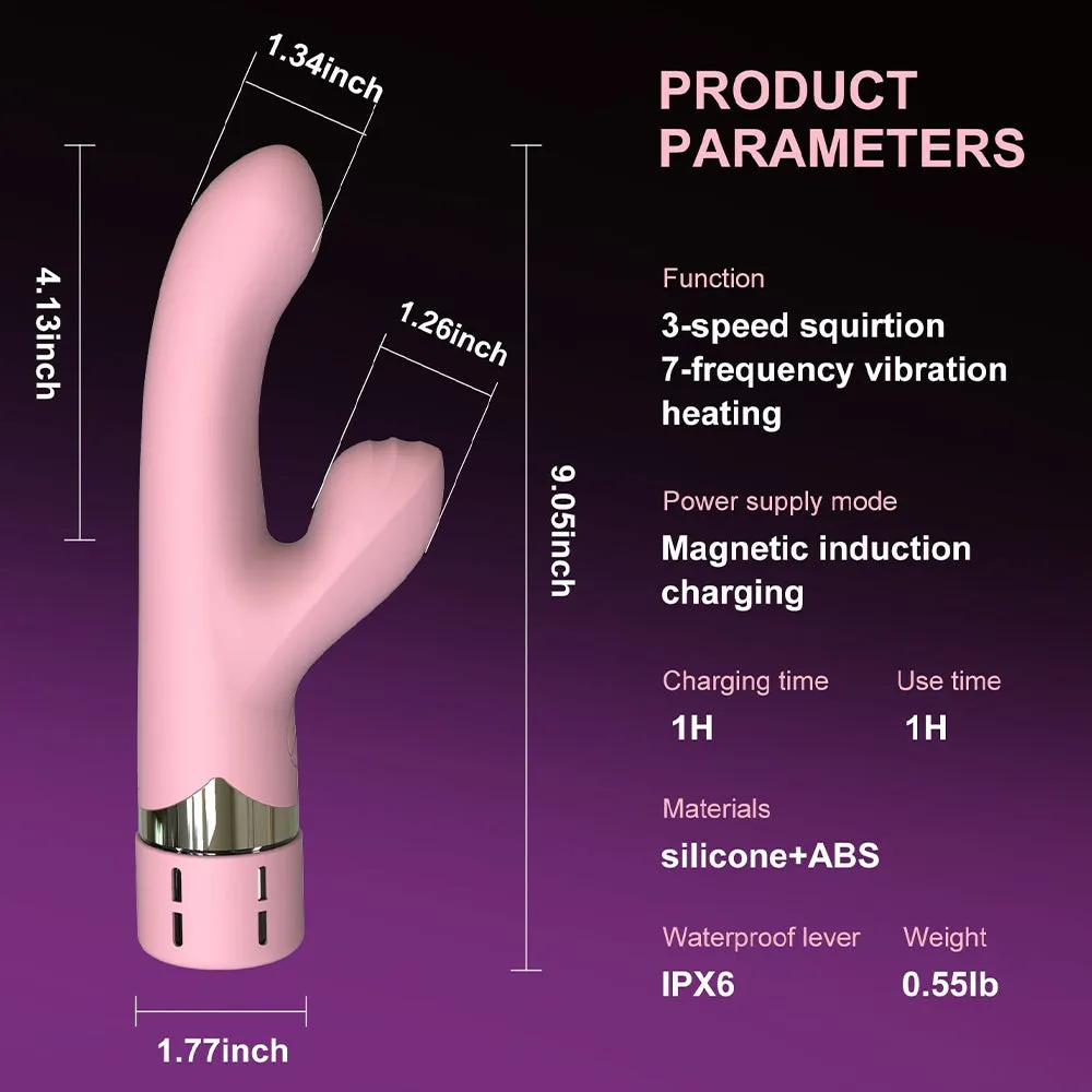 Squirting G Spot Rabbit Vibrator Ejaculating USB Vibe Dildo Couples Sex Toy