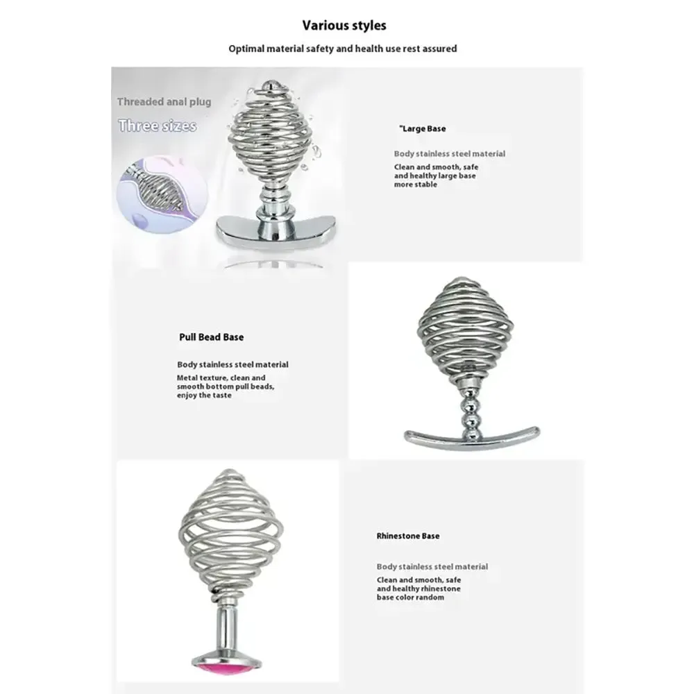 Stainless Steel Anal Plug Ribbed Stopper Design Hollow Metal Butt Plug