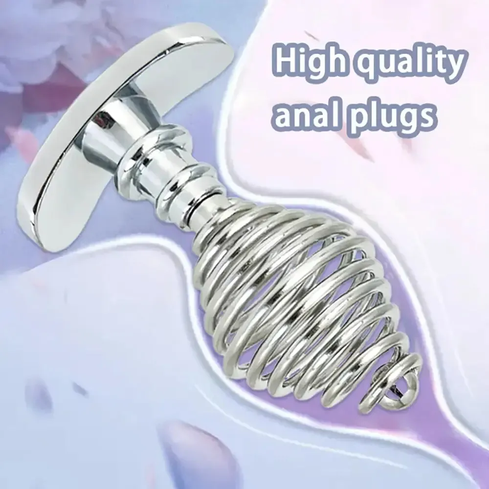 Stainless Steel Anal Plug Ribbed Stopper Design Hollow Metal Butt Plug
